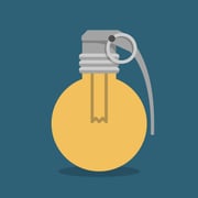 mix vector image of a bulb and grenade