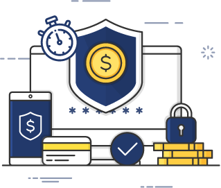 vector image of money and security