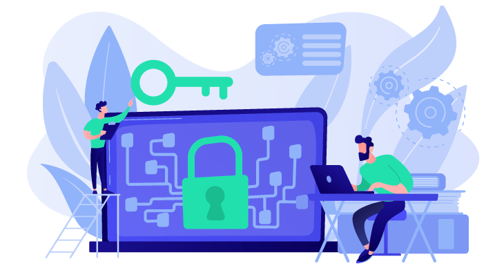 vector image of web security