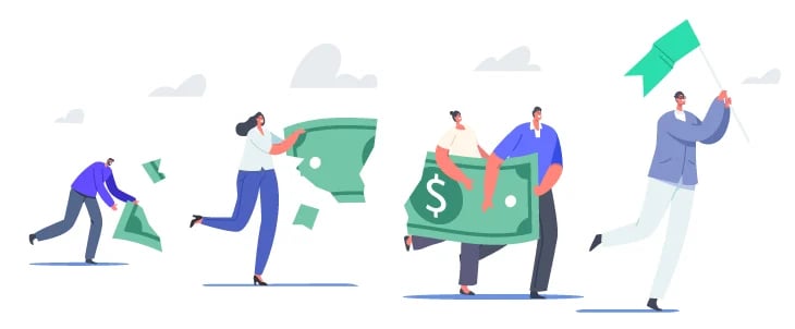 money and people vector image