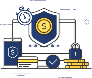 vector image of money and security