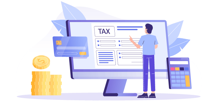 SaaS Online Sales Tax Vector image