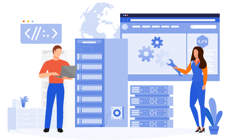 vector image of saas development process