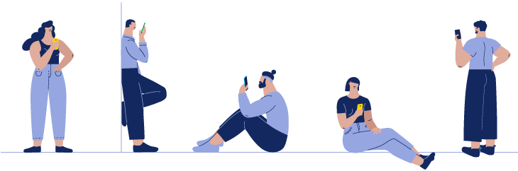 vector image of people with mobile