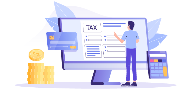 SaaS Online Sales Tax Vector image