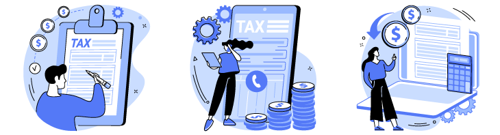 SaaS Online Sales Tax Blue Vector Image